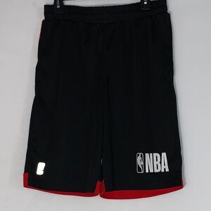 NBA Men's Athletic Shorts in Black with Red Highlights